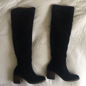 Lucky Brand Knee High Black Suede Boots